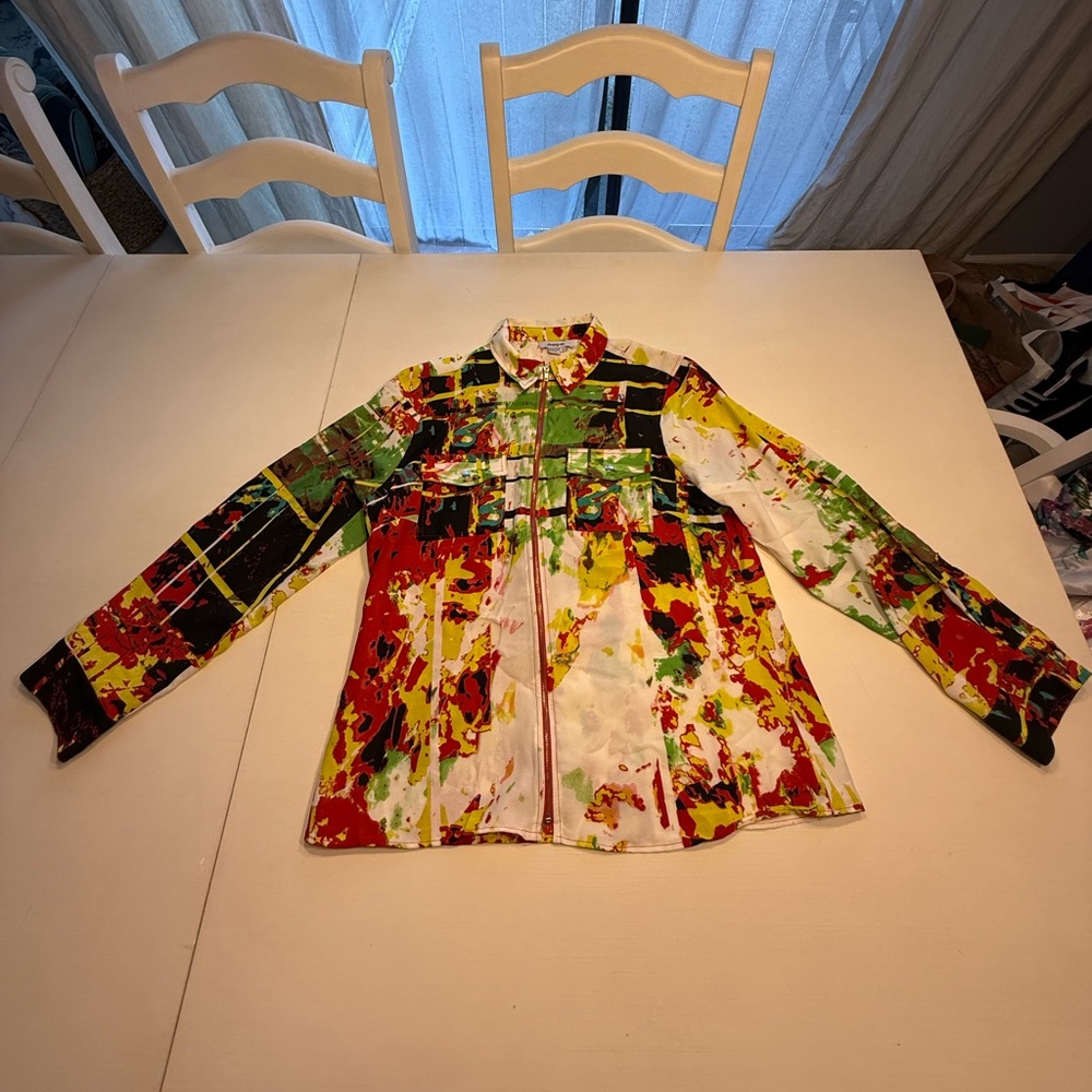 Tracy M Multicolor Abstract Jacket - Picture 3 of 5